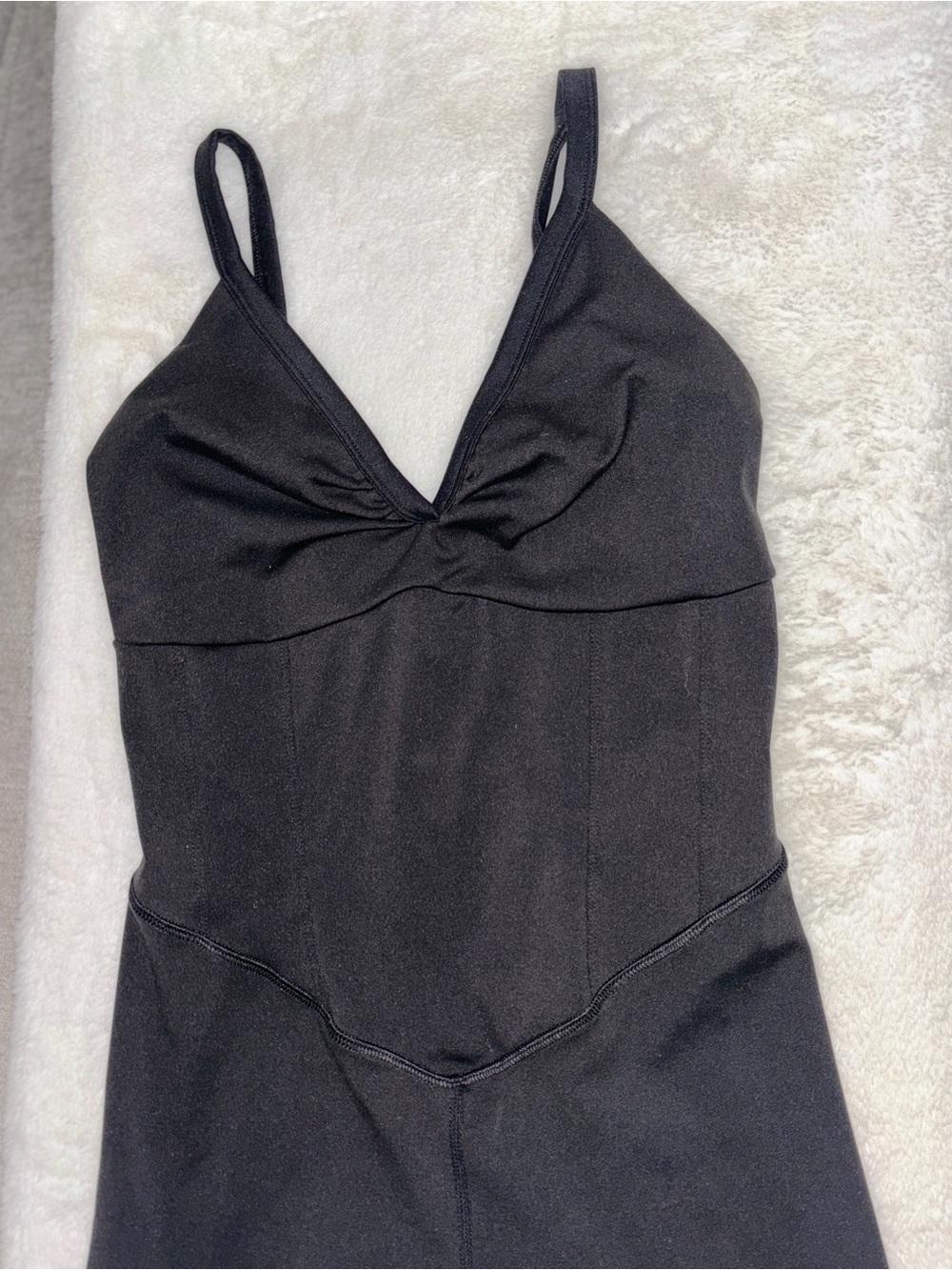 Black V-Neck Unitard Activewear